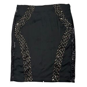ADA Black Sequin Pattern Pencil Skirt